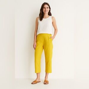 Kasper Yellow Ankle Cropped Pants Vibrant Style